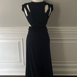 Brand New Open back gown in navy blue